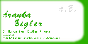 aranka bigler business card